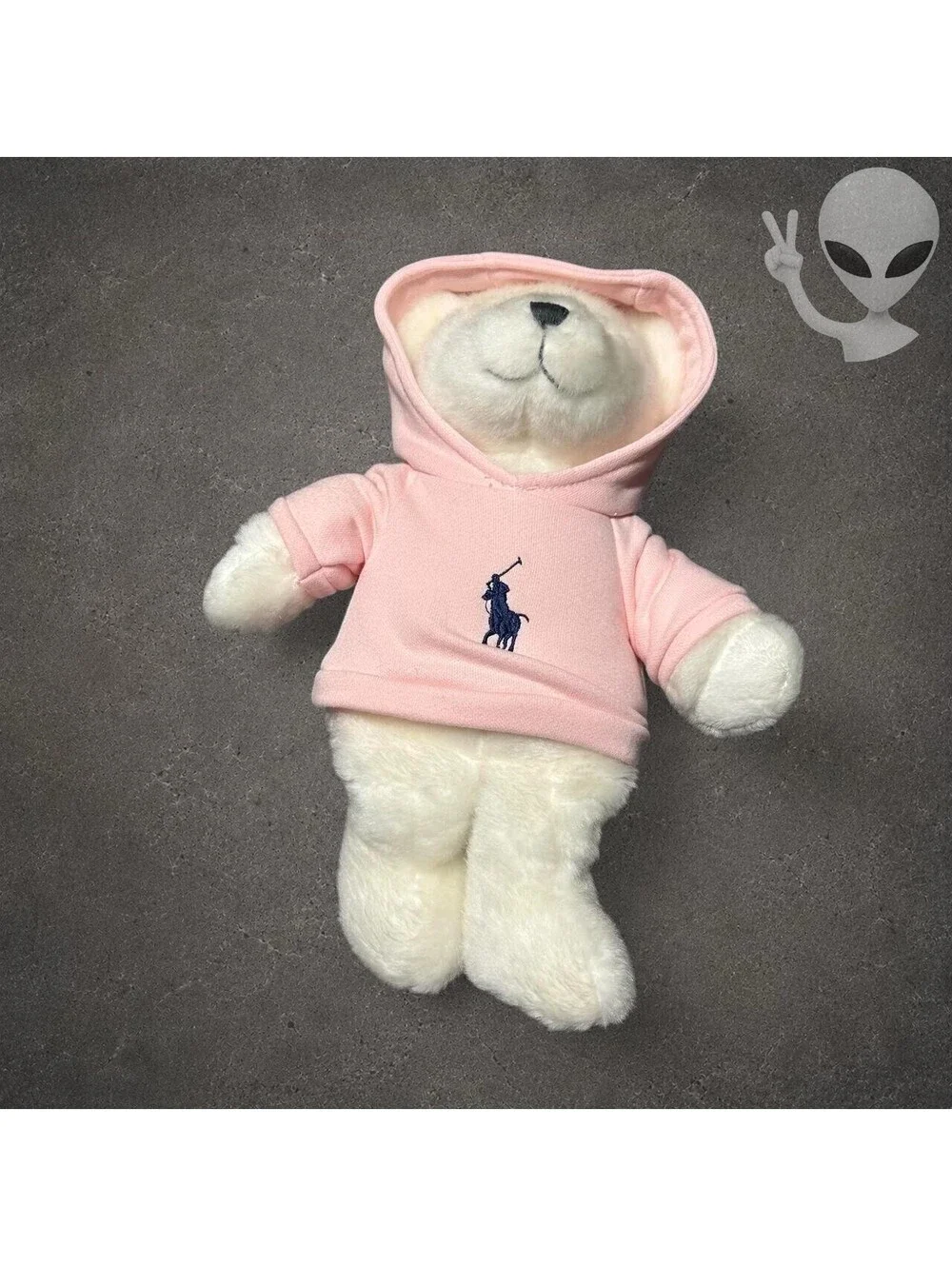 Ralph Lauren The Romance Bear Plush White Teddy Pink Big Pony Hoodie 14